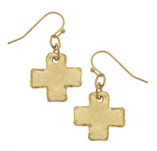 Mini Square Cross Earrings