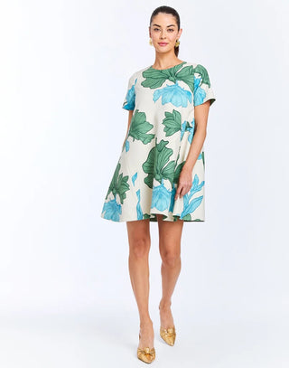 Cecily Reversible Mini Dress in Ivory/Green