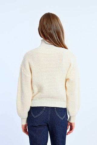 Cable Knit Sweater in Off White