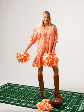 Noel Dress in Orange/White Gingham