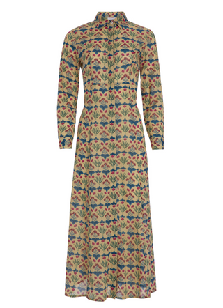 Shirtdress in Beige Bouquet