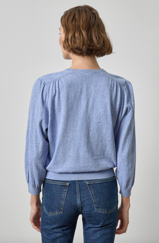 V-Neck Blouson Sweater in Lake
