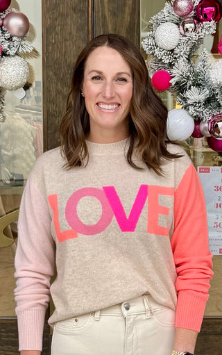 Love Colour Block Crew Cashemere Sweater