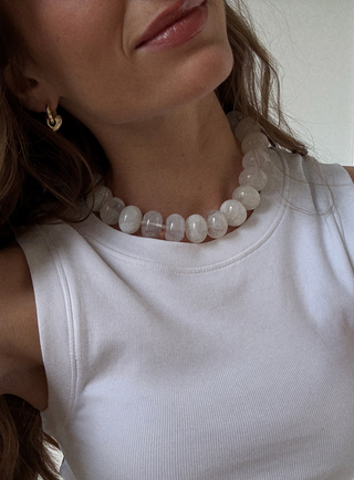 Joan Semi-Precious Necklace in White