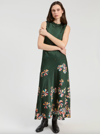 Florencia Dress in Multicolor Circles Print