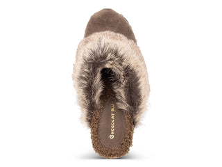 Fadia Suede Leather Sandals in Dark Brown