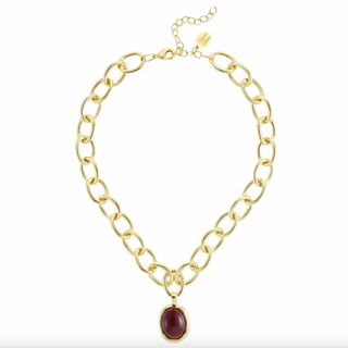 Fall Caroline Loop Chain Necklace Cranberry