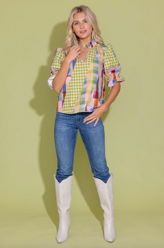 Lollie Top in Diagonal Check