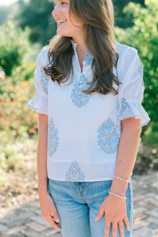 Ellie Blouse in Glacier