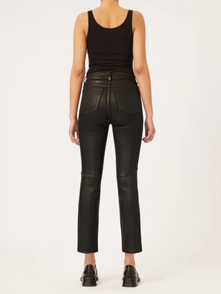 Mara Straight Mid Rise Instasculpt Ankle in Black Coated