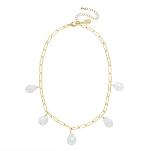 Baroque Pearl Paperclip Necklace