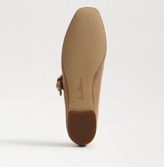 Michaela Mary Jane Flat in Cyrpus Tan Suede