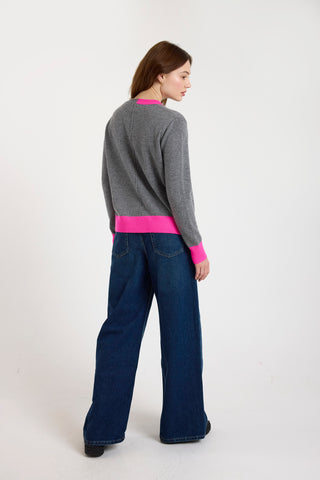 Colour Pop Maya in Mid Grey/Diva Pink