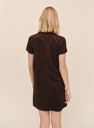 Short Sleeve Pullover Dress in Dark Roast