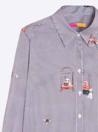 Gaby Shirt in Blue Hotel Stripes