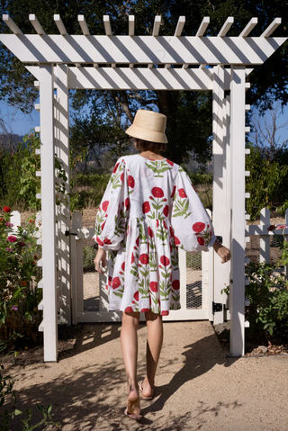 Taj Mini Dress in Red Flower