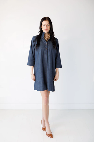 Arden Dress in Stretch Denim