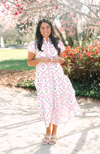 Floral Midi Dress Cotton