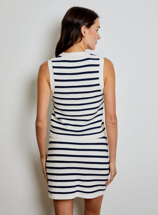 Striped V-Neck in Canvas Combo