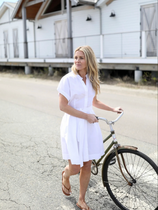 Winnie Dress in White Embroidered