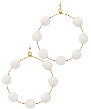 PomPom Hoop Earrings