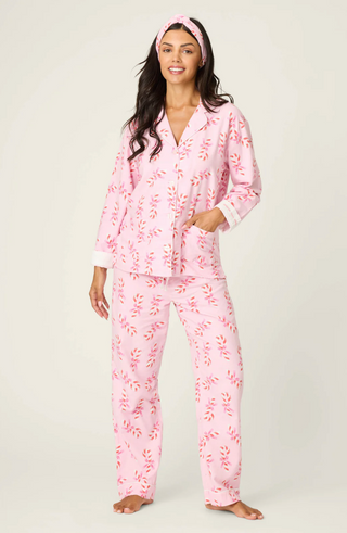 Sweeter Than Sugar 3-Piece Candy Cane Print Flannel PJ Set