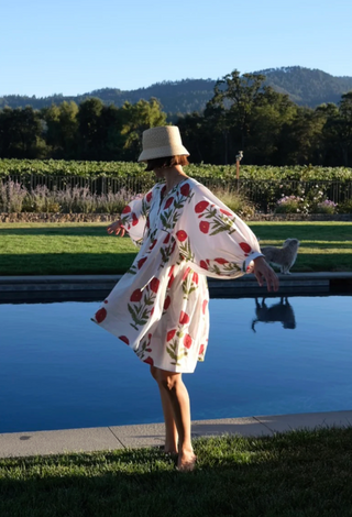 Taj Mini Dress in Red Flower