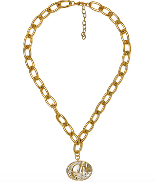 Golf Gold Pendant Necklace