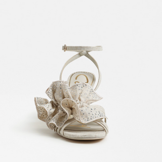 Lucille Ankle Strap Sandal in Sea Shell Burlap