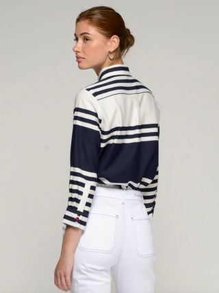 Tiffany Shirt in Navy/White Stripe