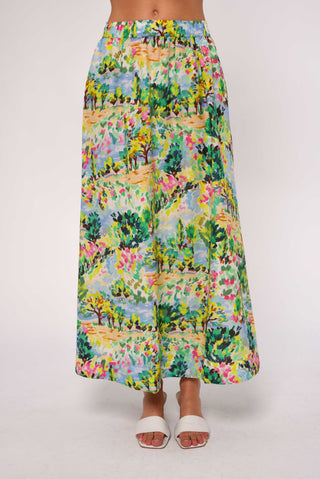 Porto Maxi Skirt in Giverny Garden Print