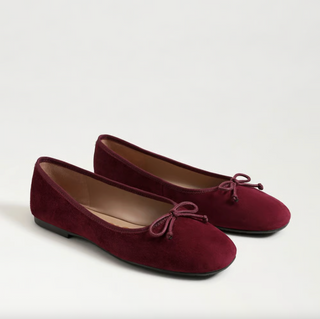 Alie Ballet Flat in French Merlot Suede