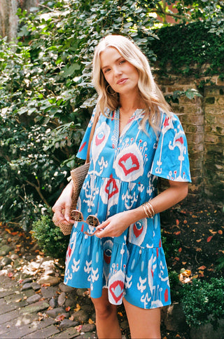 Charlie Dress in Americana Ikat