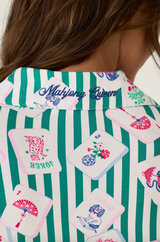 Mahjong Queen Dreams Mahjong Print Long PJ Set