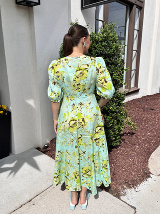 Asha Rose Print Linen in Multi