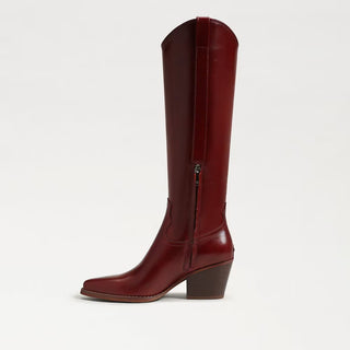 Wyatt Knee High Boot in Deep Scarlett Patent Leather