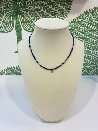 Petite Paddle Choker Necklace-Lapis