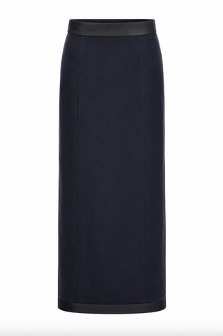 CASSIE SKIRT NAVY SUEDE TS