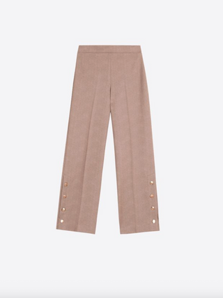 Mikaela Herringbone Pants in Beige