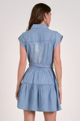 Olivia Mini Dress in Chambray