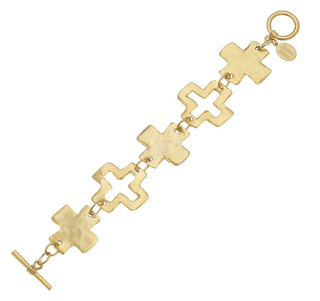 Linked Cross Toggle Bracelet