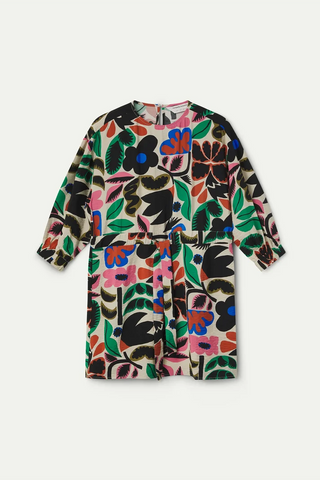 Short Dress with Neo Garden Print