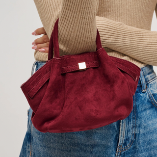 Selena - Wine Faux Suede Crossbody