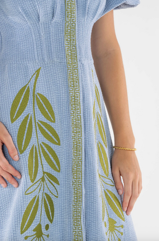 Britt Dress in Blue Corduroy