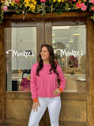 Striped Sweater in Rose