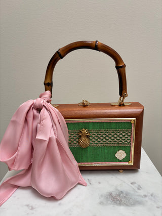 Pink in the Greenery  Cigar Box Purse
