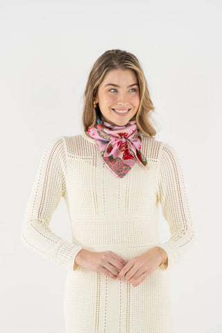 Pink Silk Neck Scarf