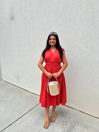 Eva Dress in Tomato