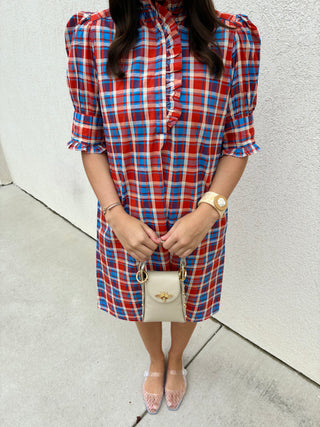 Westport Dress in Tomato Plaid