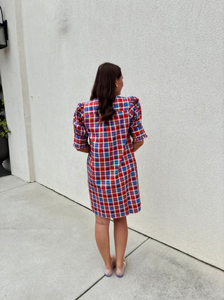 Westport Dress in Tomato Plaid